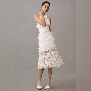 *LIKE NEW* Anthropologie Helsi Camilla Halter 3D Floral Midi Dress - Small